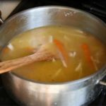 soup in a saucepan